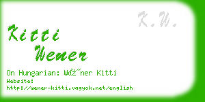 kitti wener business card